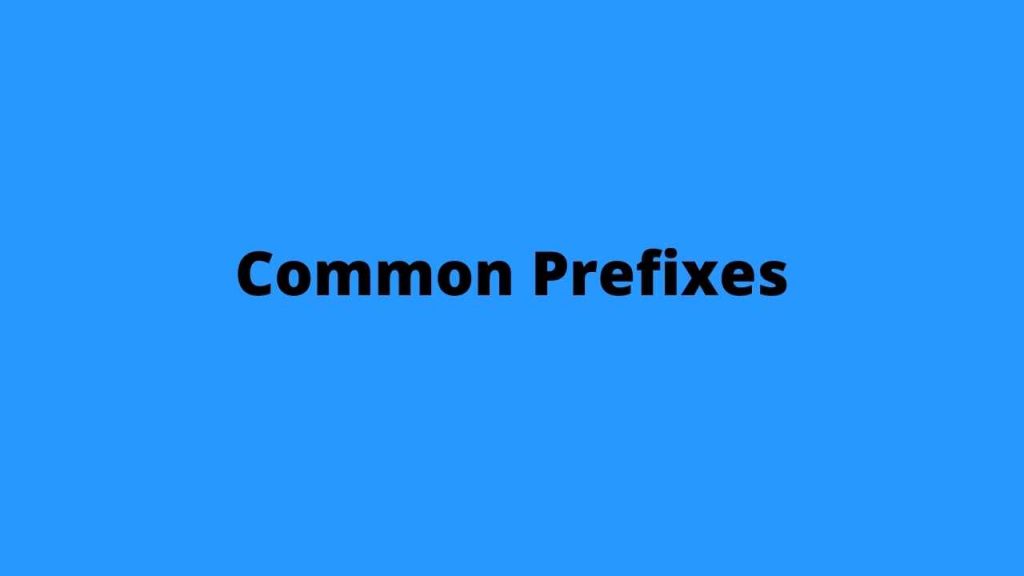 Common Prefixes